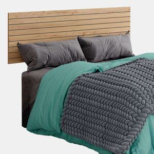 Pacote de móveis para quarto Camila: guarda-roupa, cômoda, criado-mudo e cabeceira estilo industrial em carvalho dourado e preto