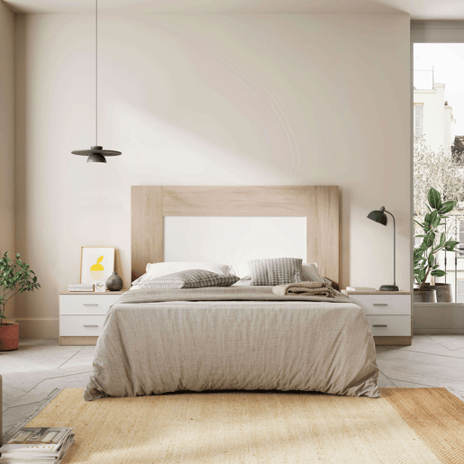Móveis para quarto de casal em branco fosco e sahara