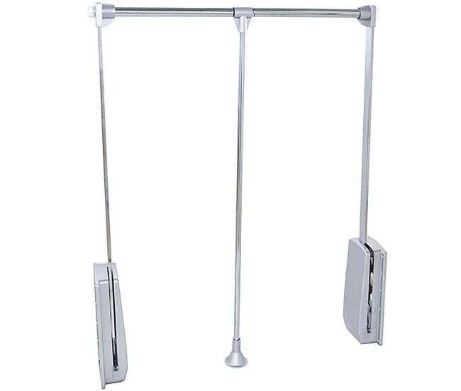 Colgador abatible hang en color cromado para armario extensible 60 a 83 cm adaptable 83x85x60 cm acero y plástico