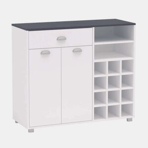 Buffet de cozinha Asfeld 2 portas 1 gaveta branco moderno móvel de armazenamento 90x103x40 cm