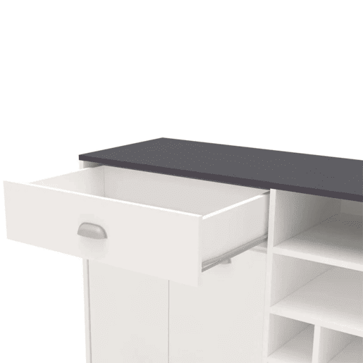 Buffet de cozinha Asfeld 2 portas 1 gaveta branco moderno móvel de armazenamento 90x103x40 cm
