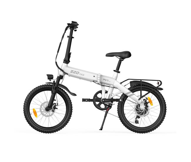 Bicicleta eléctrica pvy z20 pro evo - motor 250w batería 36v14.5ah neumáticos de 20 pulgadas frenos de disco mecánicos - blanco