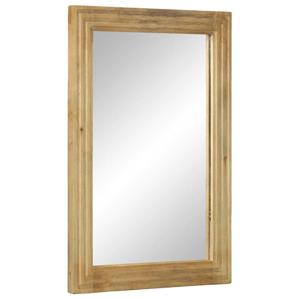 Vidaxl espejo de baño madera maciza mango marrón 50x70x2,5 cm