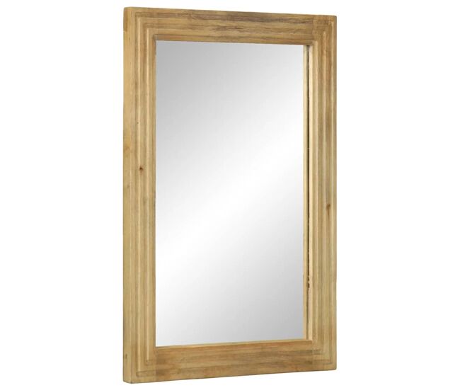 Vidaxl espejo de baño madera maciza mango marrón 50x70x2,5 cm