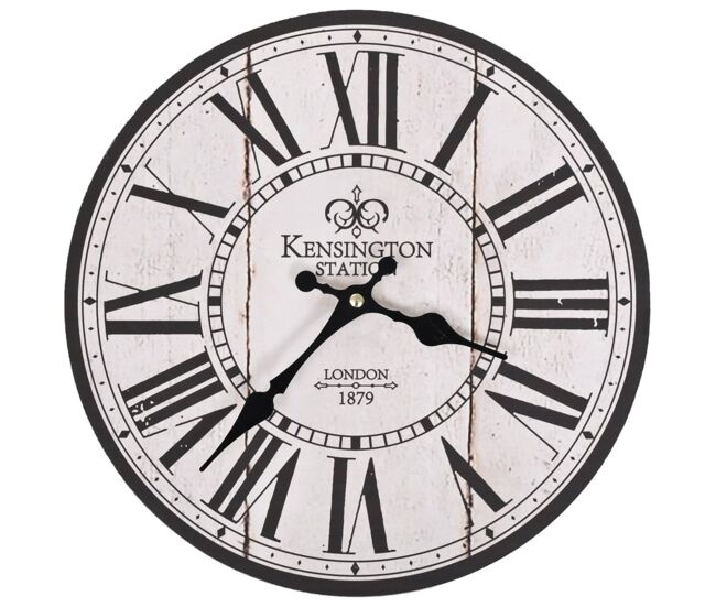 Reloj de pared gula estilo vintage negro/blanco 30 cm