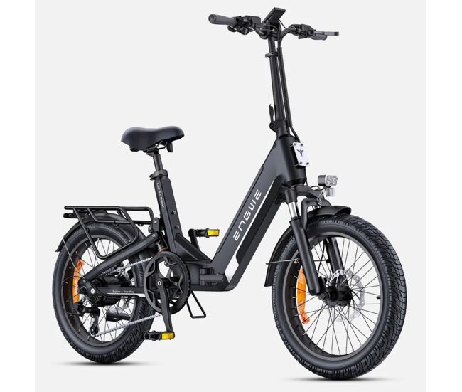 Bicicleta eléctrica engwe l20 3.0 boost - motor 250w batería 48v13.5ah neumáticos de 20 pulgadas frenos de disco hidráulicos certificación tuv - negro