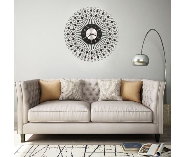 Reloj decorativo de pared metal negro ø43cm