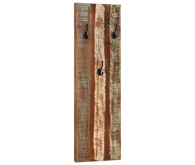Pack de 2 percheros de pared con 3 ganchos madera 110x36x3 cm
