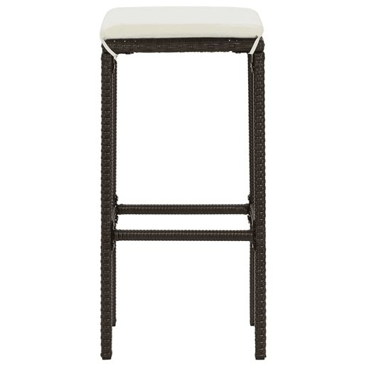 vidaXL Bancos de bar com almofadões 6 pcs vime PE castanho vidaXL Bancos de bar com almofadões 6 pcs vime PE castanho