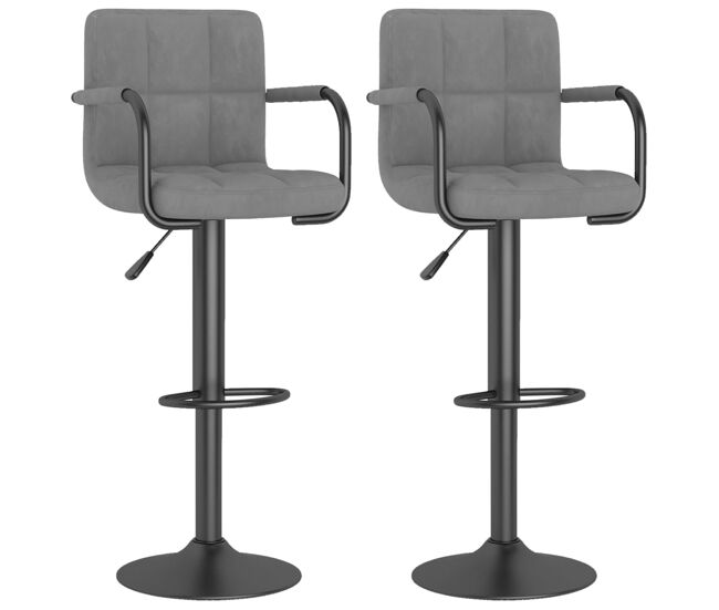 Vidaxl taburetes de cocina 2 unidades terciopelo gris claro