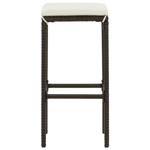vidaXL Bancos de bar com almofadões 2 pcs vime PE castanho