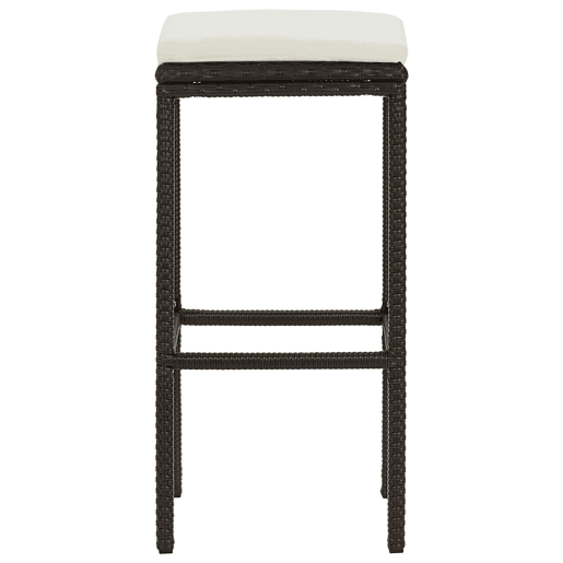 vidaXL Bancos de bar com almofadões 2 pcs vime PE castanho