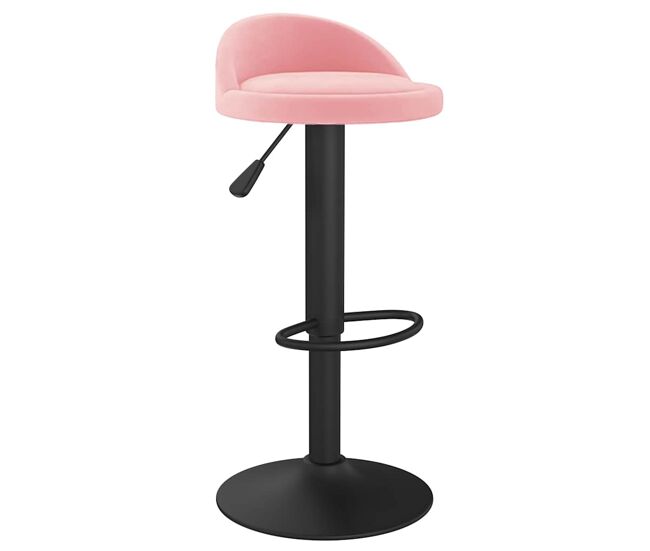 Vidaxl taburete de cocina de terciopelo rosa