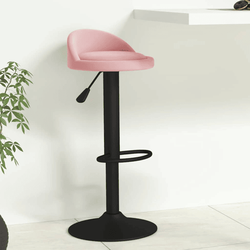 vidaXL Banco de bar veludo rosa vidaXL Banco de bar veludo rosa