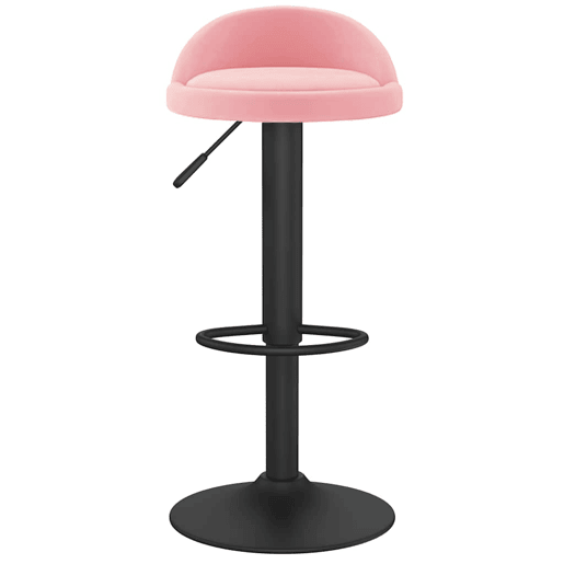 vidaXL Banco de bar veludo rosa vidaXL Banco de bar veludo rosa