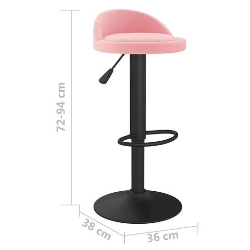 vidaXL Banco de bar veludo rosa vidaXL Banco de bar veludo rosa