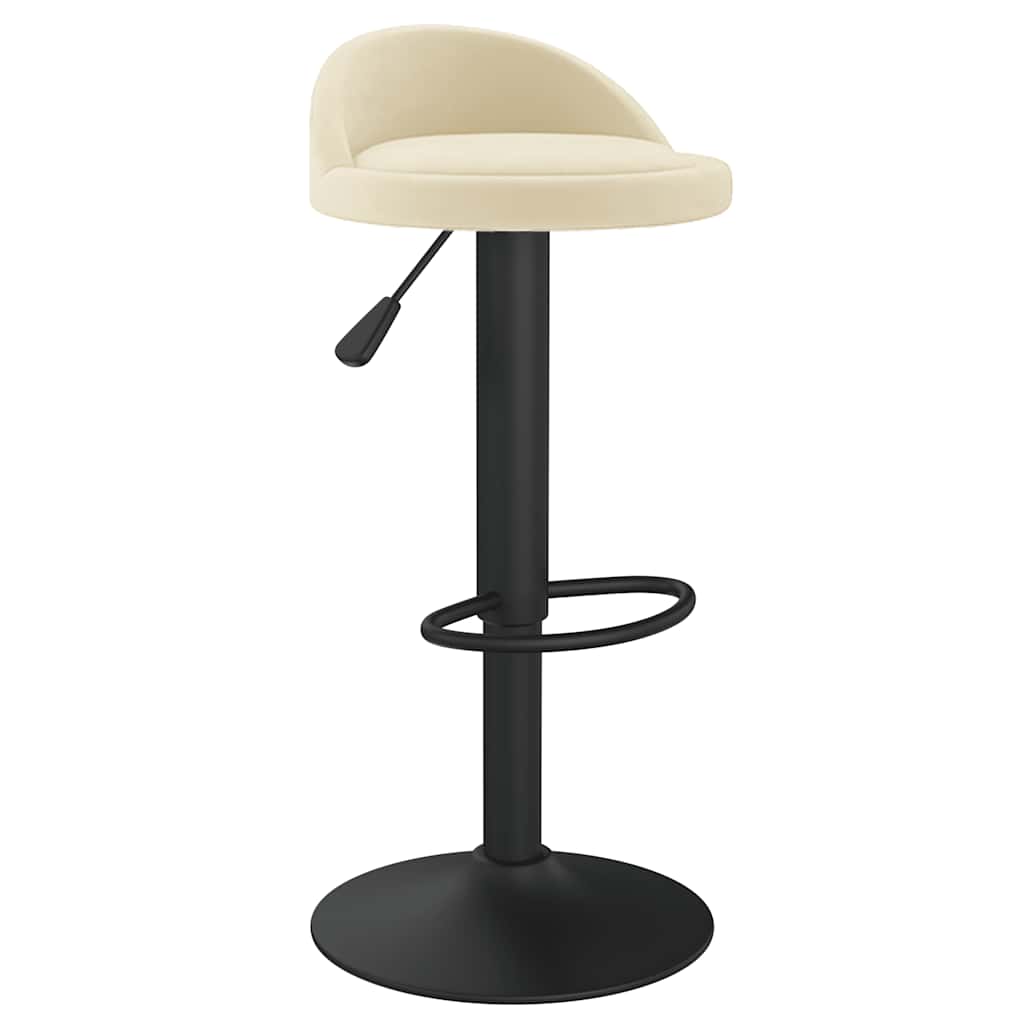 Vidaxl taburete de cocina de terciopelo color crema