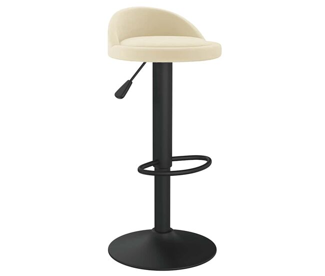 Vidaxl taburete de cocina de terciopelo color crema