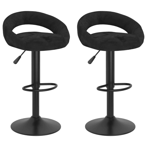 vidaXL Bancos de bar 2 pcs veludo preto