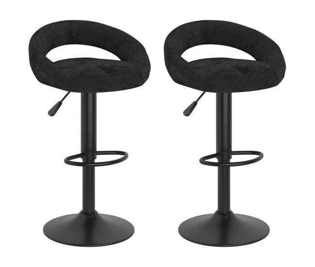 Vidaxl taburetes de cocina 2 unidades terciopelo negro