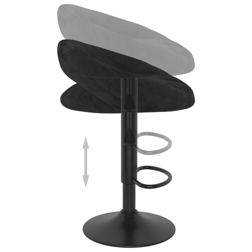 vidaXL Bancos de bar 2 pcs veludo preto