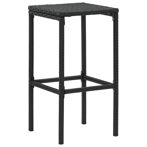 vidaXL Bancos de bar com almofadões 4 pcs vime PE preto