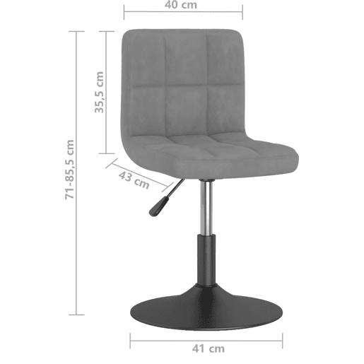 vidaXL Banco de bar giratório veludo cinzento-claro
