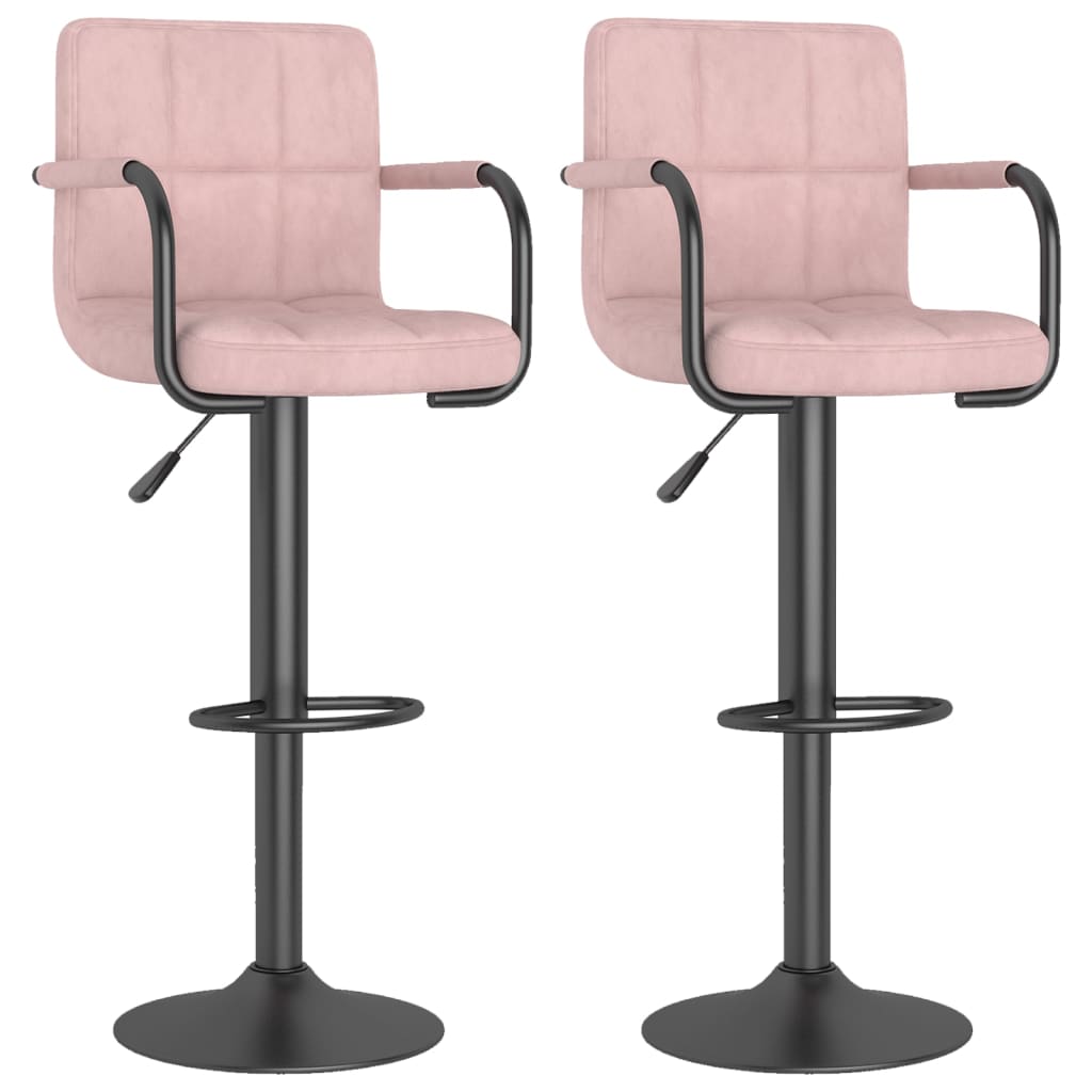 Vidaxl taburetes de cocina 2 unidades terciopelo rosa