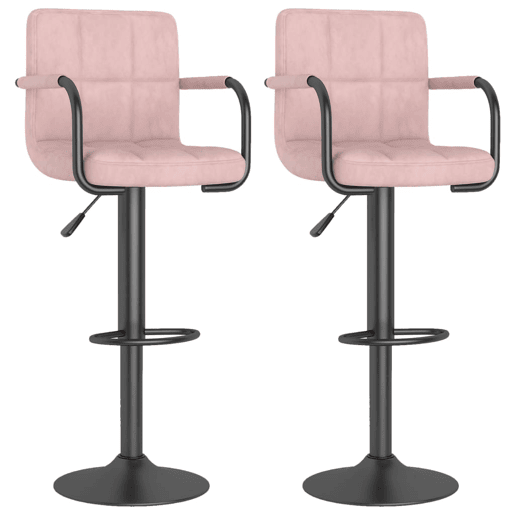 vidaXL Bancos de bar 2 pcs veludo rosa vidaXL Bancos de bar 2 pcs veludo rosa