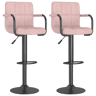 vidaXL Bancos de bar 2 pcs veludo rosa