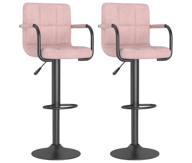 Vidaxl taburetes de cocina 2 unidades terciopelo rosa
