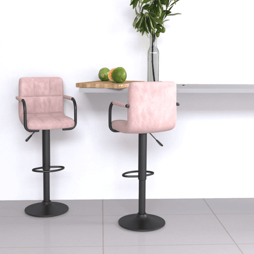 vidaXL Bancos de bar 2 pcs veludo rosa vidaXL Bancos de bar 2 pcs veludo rosa