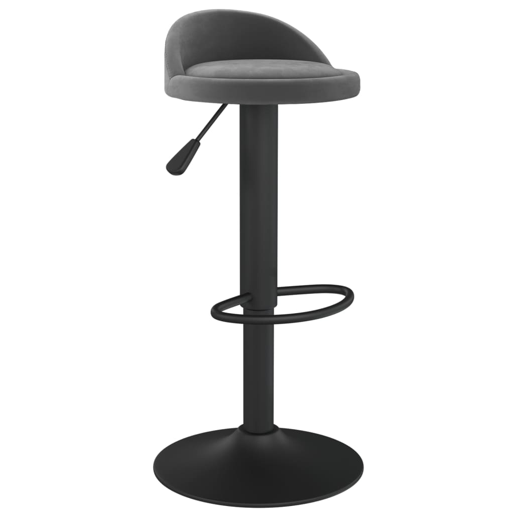 Vidaxl taburete de cocina de terciopelo gris oscuro