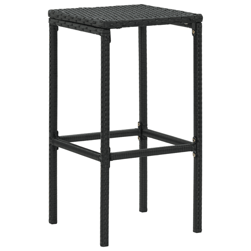vidaXL Bancos de bar com almofadões 3 pcs vime PE preto vidaXL Bancos de bar com almofadões 3 pcs vime PE preto
