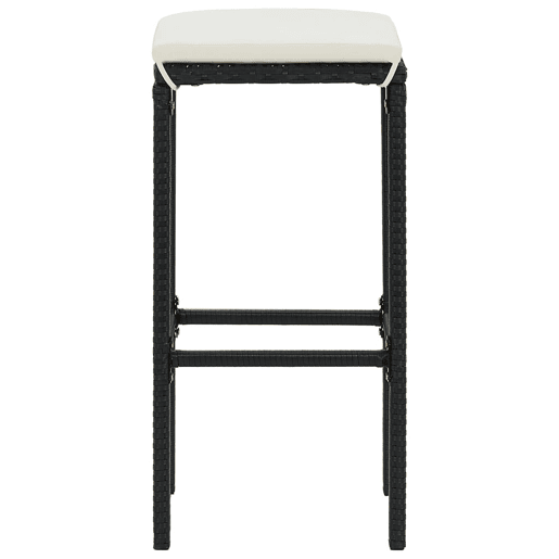 vidaXL Bancos de bar com almofadões 3 pcs vime PE preto vidaXL Bancos de bar com almofadões 3 pcs vime PE preto
