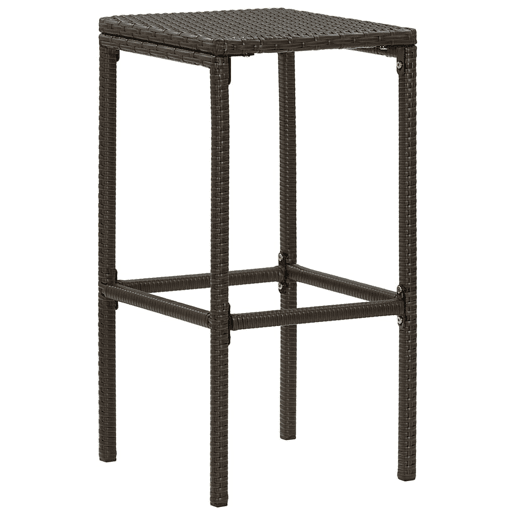 vidaXL Bancos de bar com almofadões 4 pcs vime PE castanho