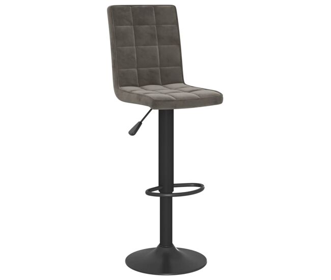 Vidaxl taburete de cocina de terciopelo gris oscuro