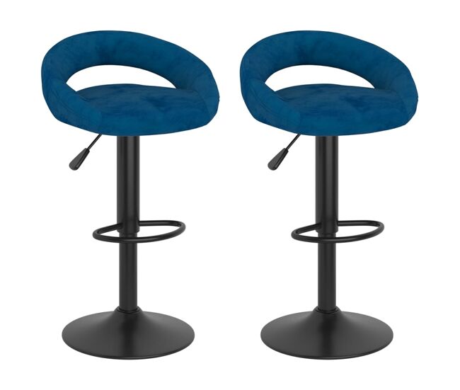 Vidaxl taburetes de cocina 2 unidades terciopelo azul