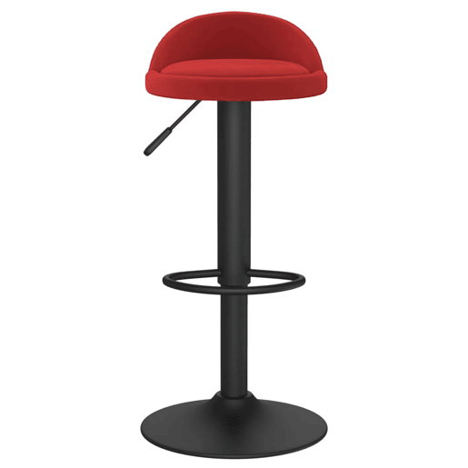 vidaXL Banco de bar veludo vermelho tinto