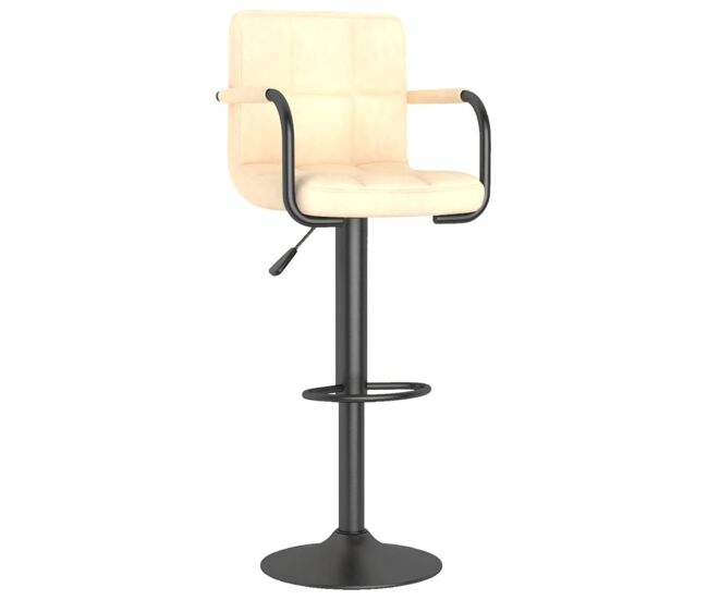 Vidaxl taburete de cocina de terciopelo crema
