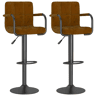 vidaXL Bancos de bar 2 pcs veludo castanho