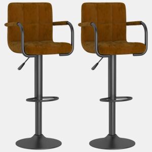 vidaXL Bancos de bar 2 pcs veludo castanho