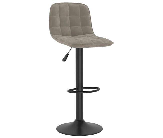 Vidaxl taburete de cocina de terciopelo gris claro