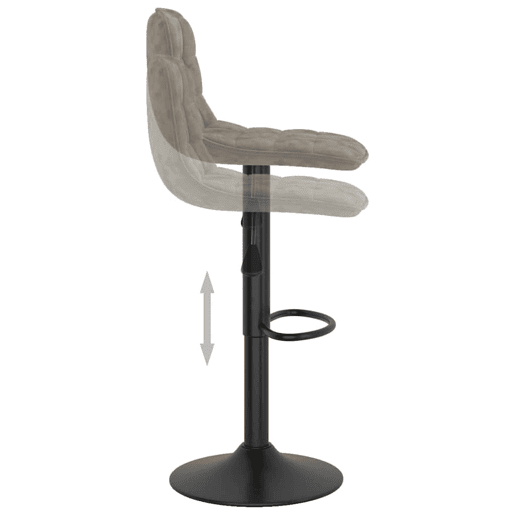 vidaXL Banco de bar veludo cinzento-claro