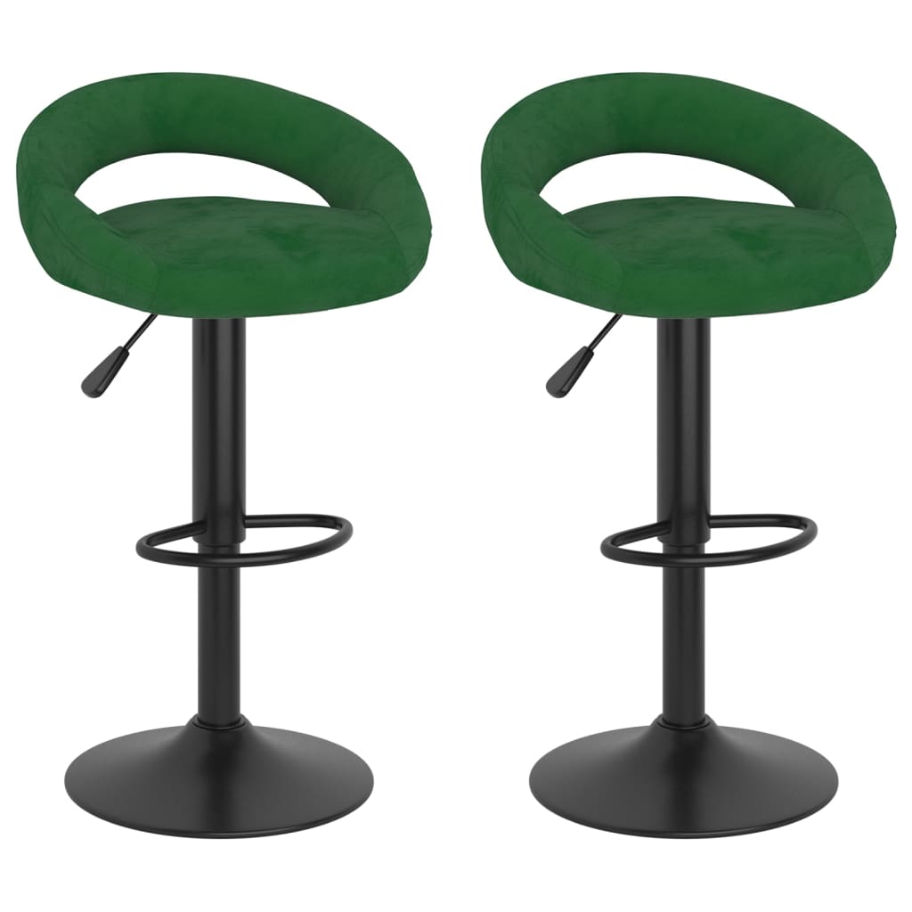 Vidaxl taburetes de cocina 2 unidades terciopelo verde oscuro