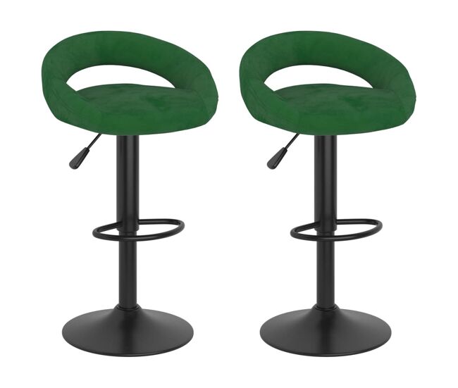 Vidaxl taburetes de cocina 2 unidades terciopelo verde oscuro