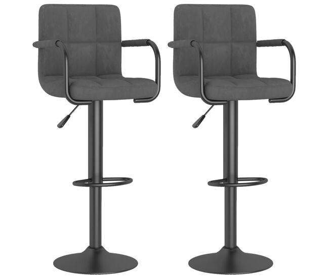 Vidaxl taburetes de cocina 2 unidades terciopelo gris oscuro