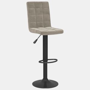 vidaXL Banco de bar veludo cinzento-claro