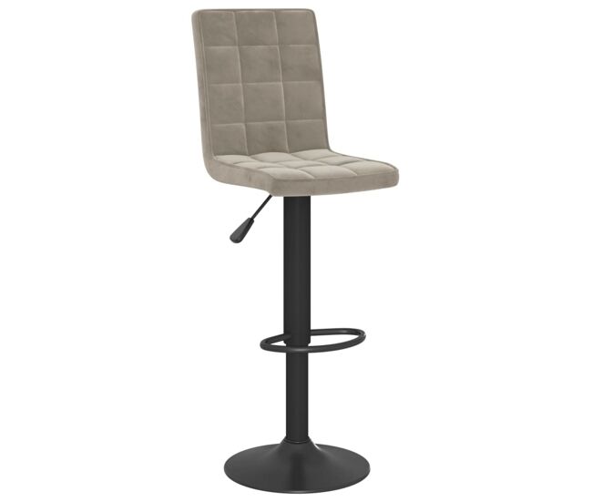Vidaxl taburete de cocina de terciopelo gris claro