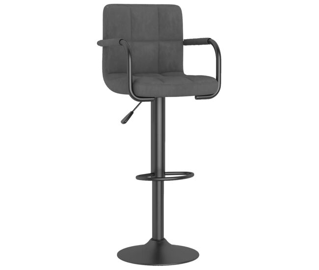 Vidaxl taburete de cocina de terciopelo gris oscuro